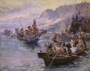 Charles M Russell Lewis and Clark on the Lower Columbia France oil painting reproduction
